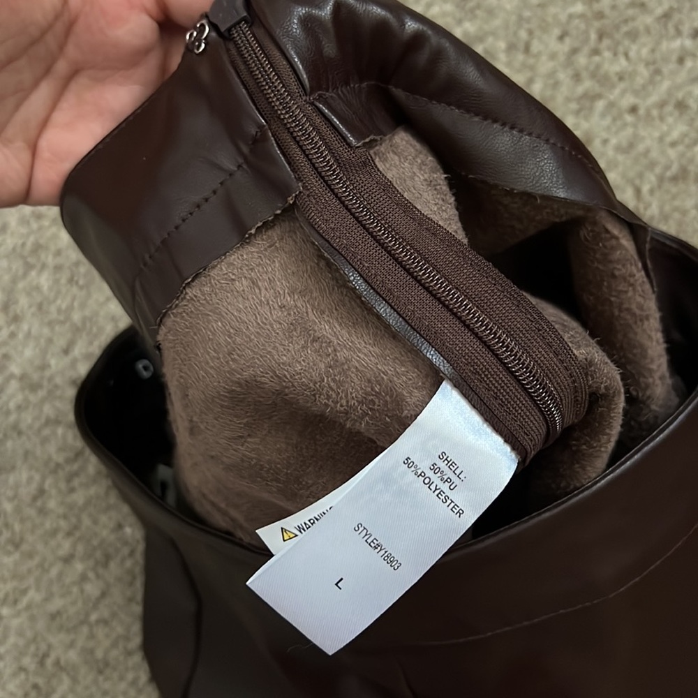 RUFFLE FAUX LEATHER MINI SKORT choco - Picture 11 of 15